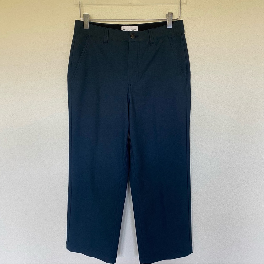 Ministry of Supply Dark Navy Heather Straight Leg Trousers Pants | Sz 4
